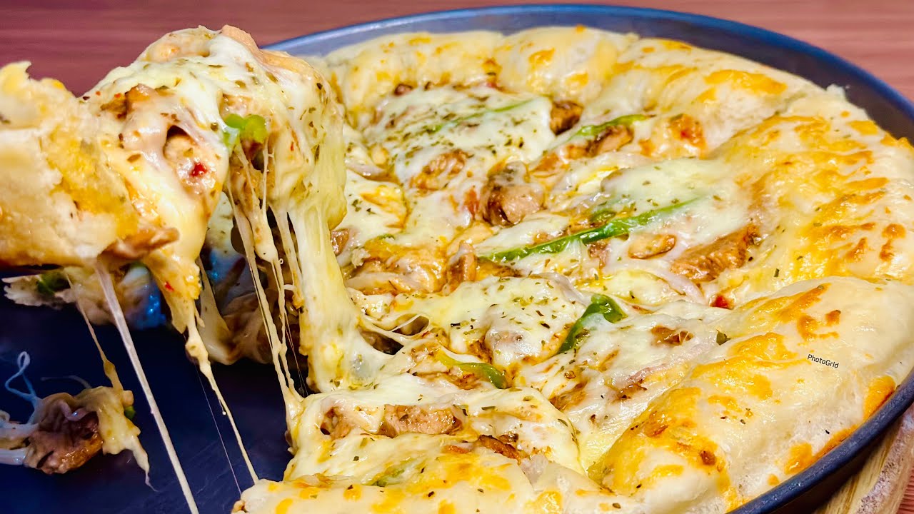 Chicken fajita pizza|cheesy chicken pizza