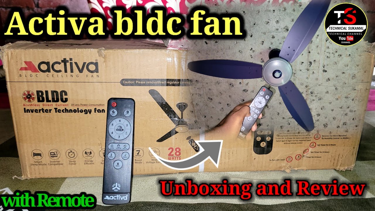 Unboxing BLDC fan // Activa Gracia bldc fan with remote,1200mm balde size //#TechnicalSukamal