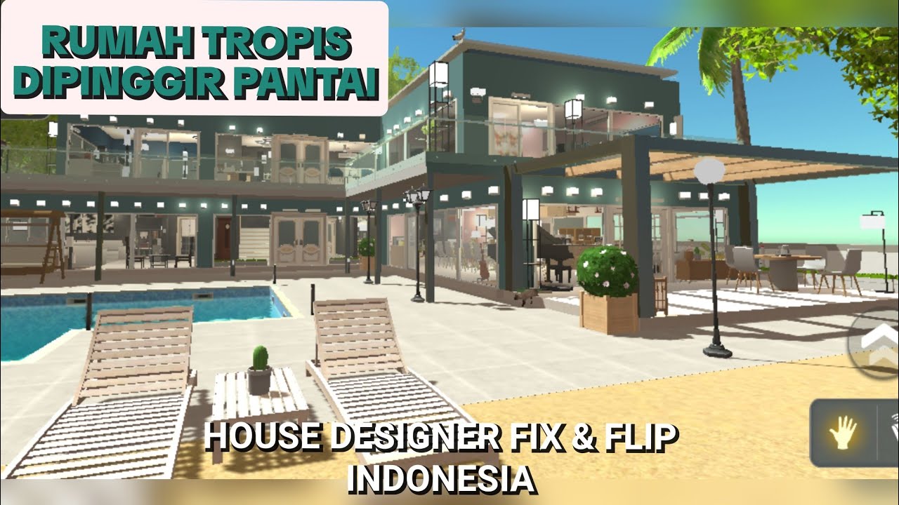 Rumah Tropis Dipinggir Pantai_House Designer Indonesia #housedesigner #homedecor 