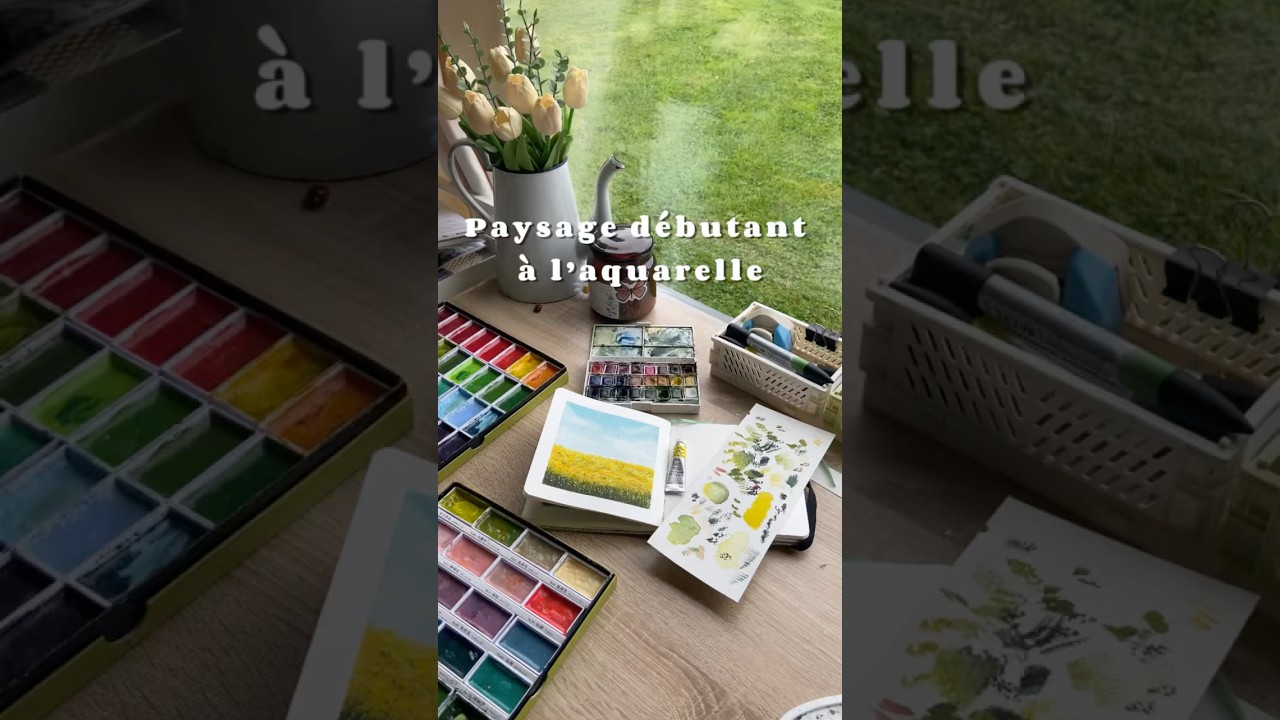 Paysage pour d&eacute;buter &agrave; l&rsquo;aquarelle 🌼