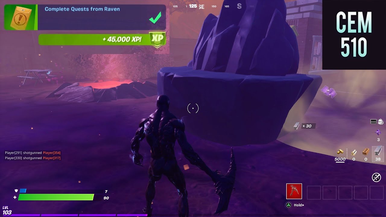 Complete Quests from Raven Fortnite Daily Punchcard