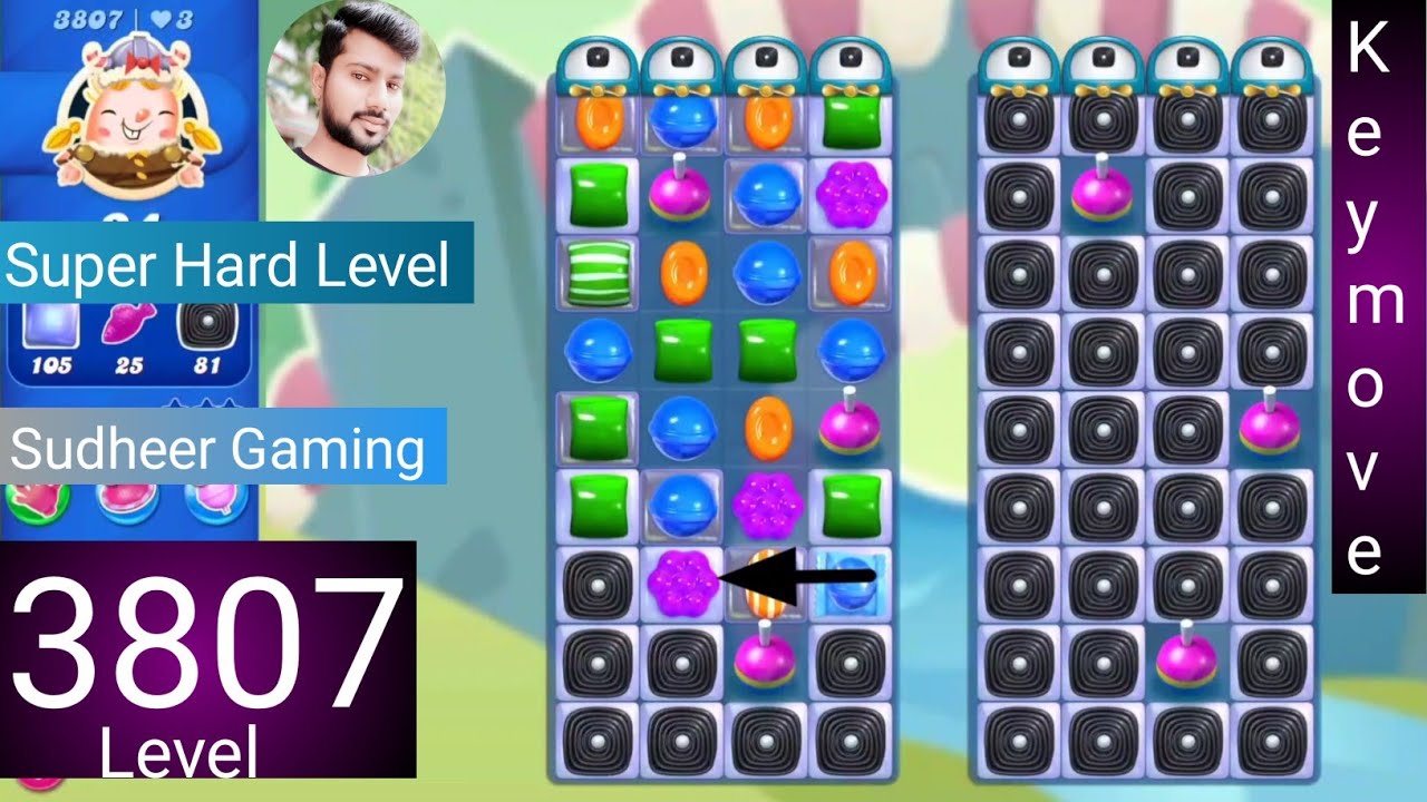 Candy crush saga level 3807 । No boosters । Super Hard level । Candy crush 3807 help। Sudheer Gaming