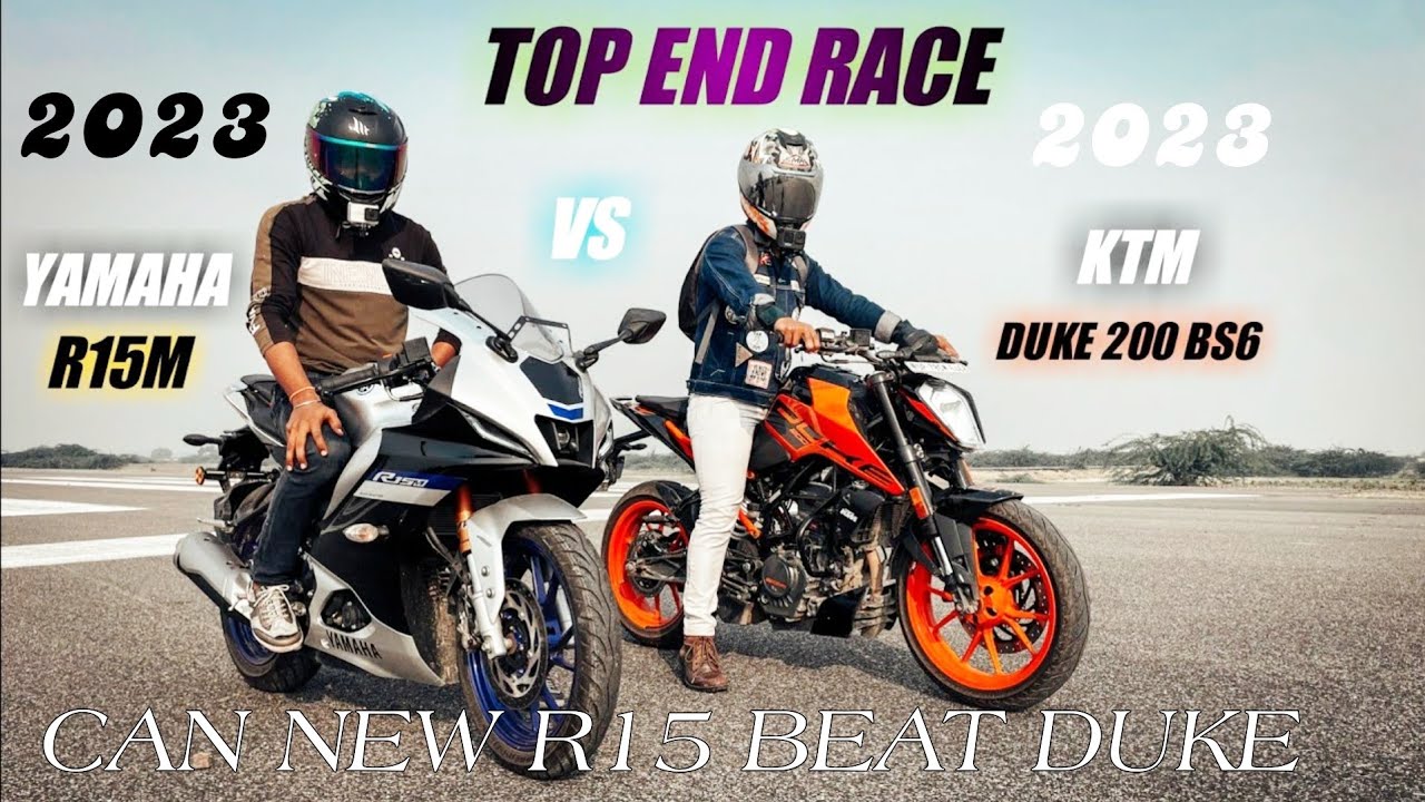 2023 Yamaha R15M Vs Duke 200 | Top End Race | Can New R15 Beats Duke | THE BIKE RIDER