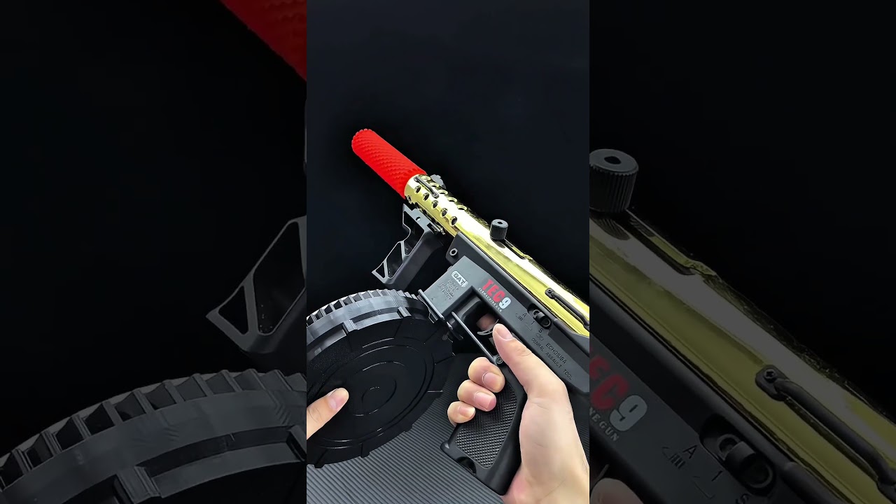 Золотой TEC9+Дымовой трассер. Хочешь такой? #игрушки #страйкбол #гелбластер