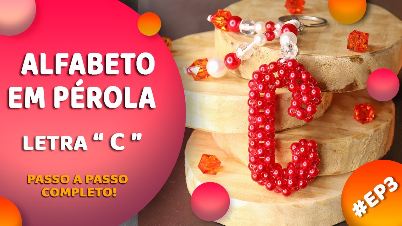 CHAVEIRO ALFABETO EM PÉROLA | PASSO A PASSO | LETRA 