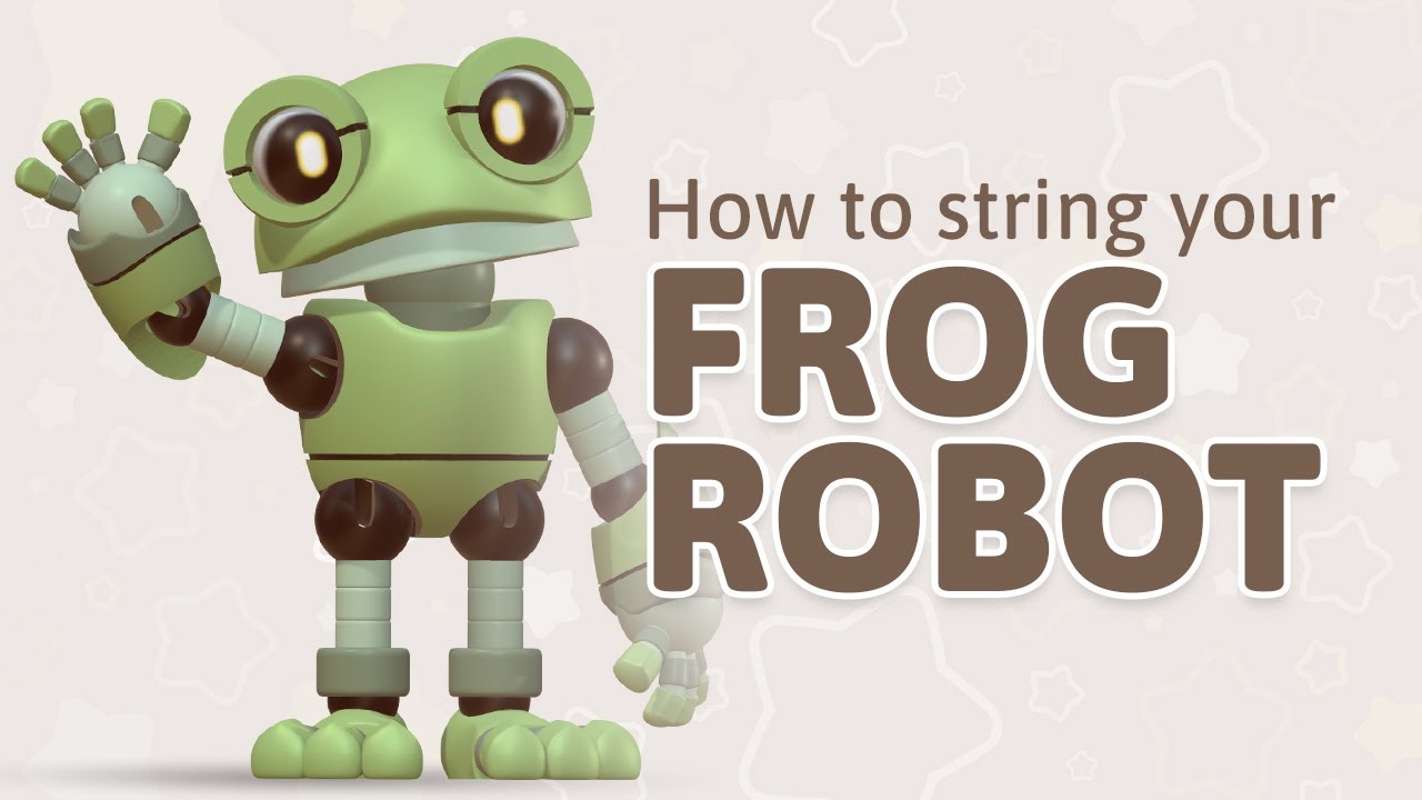 How to string a 3D printed Frog Robot tutorial (BJD Doll)