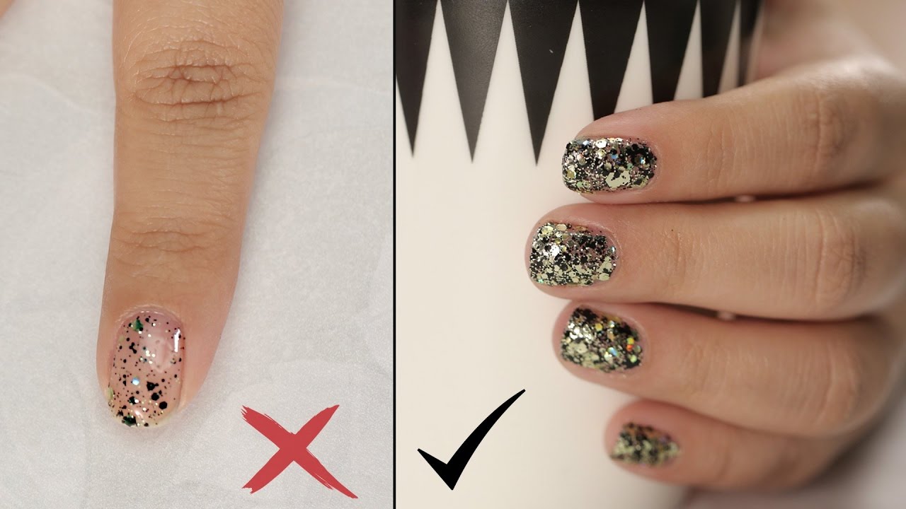 How To Apply Glitter Nail Polish - Nail Painting Tips