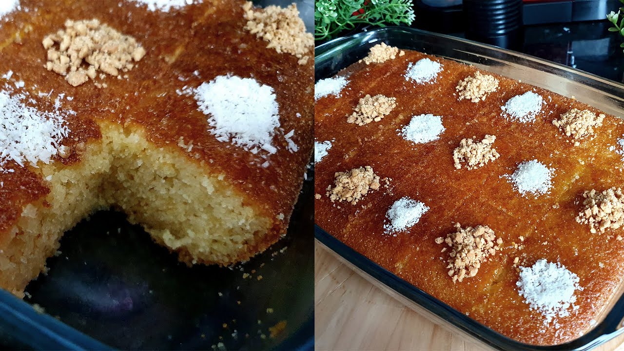 بسبوسة السميدة والكوك معلكة وهشيشة وسهلة التحضير 😋🍰