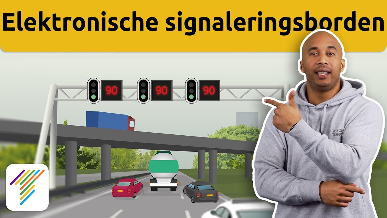 Elektrische signaleringsborden. CBR auto theorie examen.