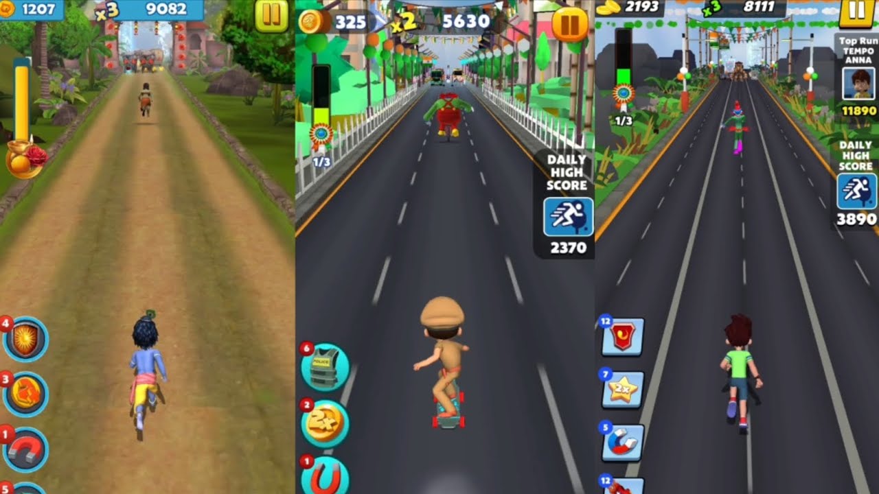 Little Krishna 🆚 Little Singham Super Skater 🆚 Kicko & Super Speedo New Update Gameplay🎮 #games 
