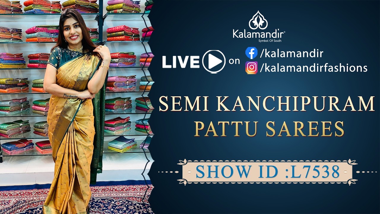 Semi Kanchipuram Pattu Sarees - Weavers Price  WhatsApp Number 9852 9852 99 | Kalamandir Sarees LIVE