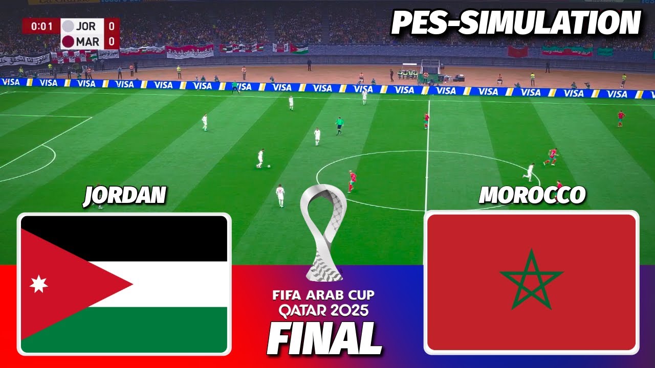 LIVE🔴| JORDAN vs MOROCCO - FIFA ARAB CUP 2025 | FINAL | PES 21 Simulation