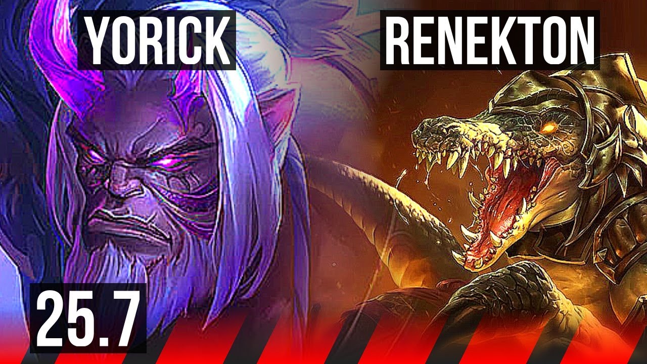 YORICK vs RENEKTON (TOP) | 4k comeback, 800+ games | KR Diamond | 25.7