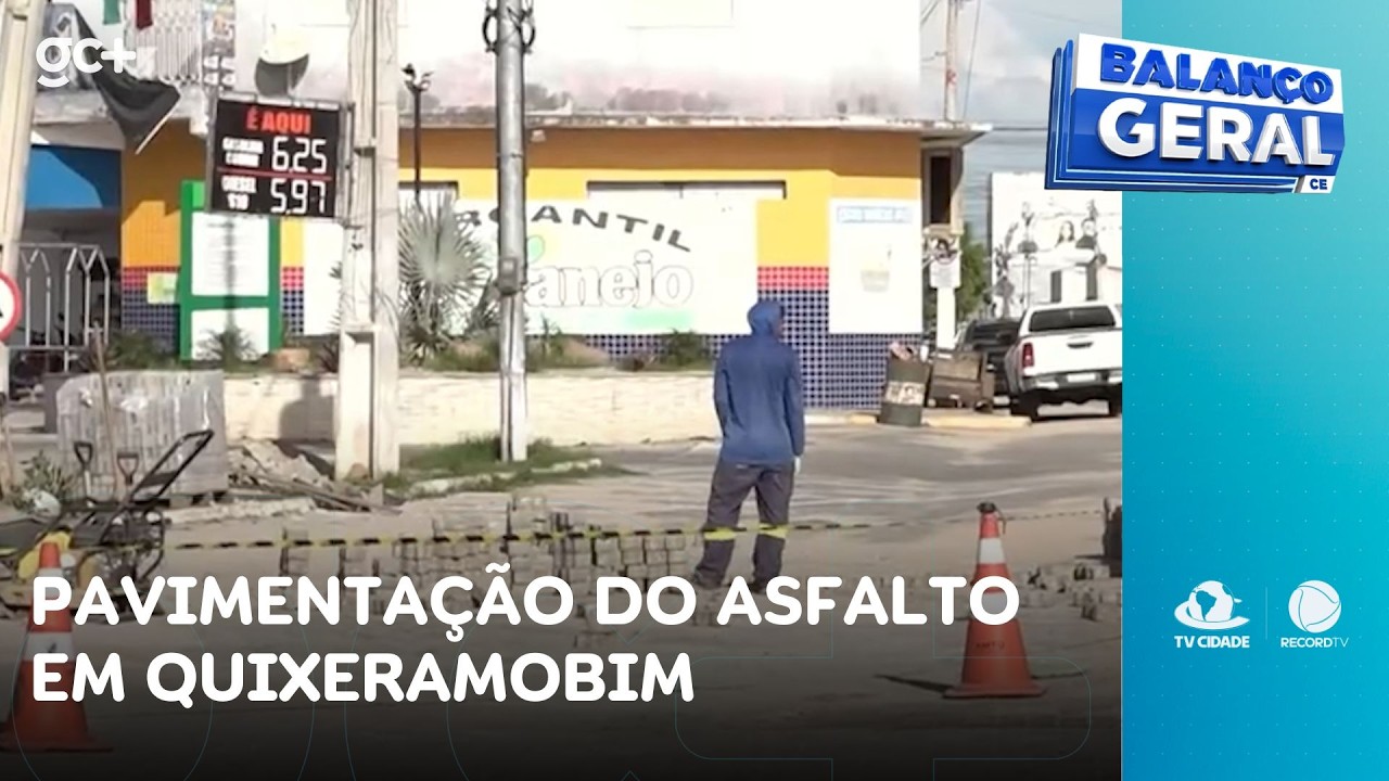 Obras de pavimentação do asfalto mudam cenário das ruas de Quixeramobim | Balanço Geral CE