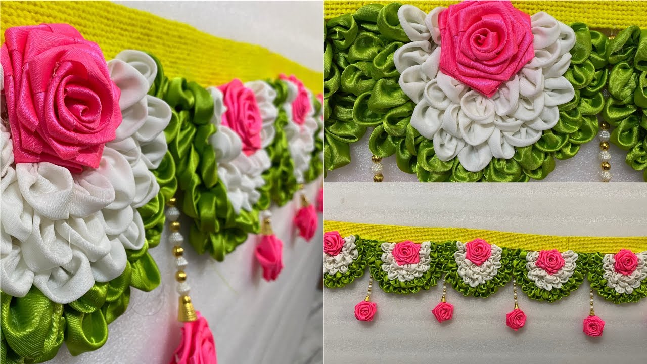 DIY | Door Toran Making With Fabric & Rose Flowers | Home Decoration Ideas | Door Toran Designs