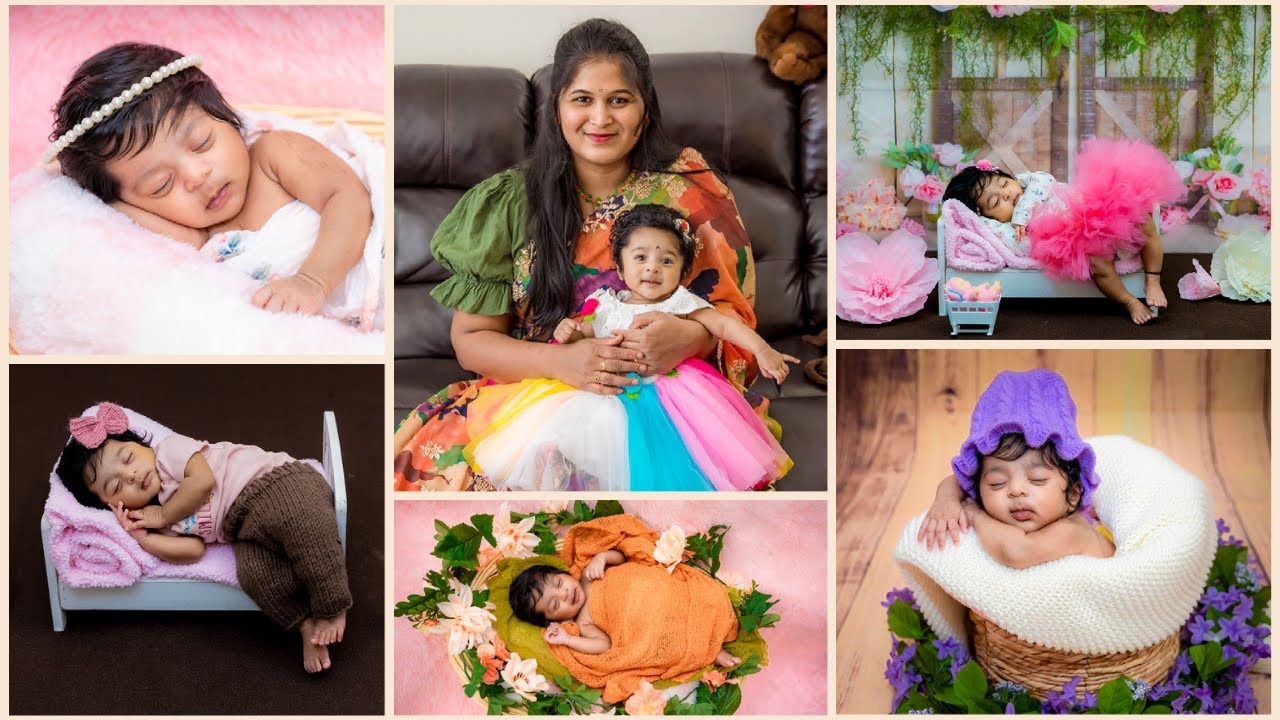 Buttabomma (1-2 months)Photoshoot at home | Bornbaby photoshoot ideas | Telugu Vlogs in USA