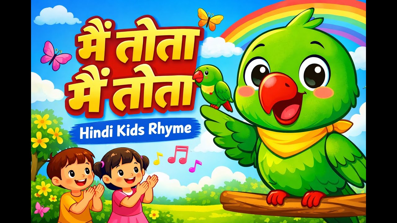 मैं तोता मैं तोता | Main Tota Main Tota | Hindi Rhymes for Kids | बच्चों की कविता