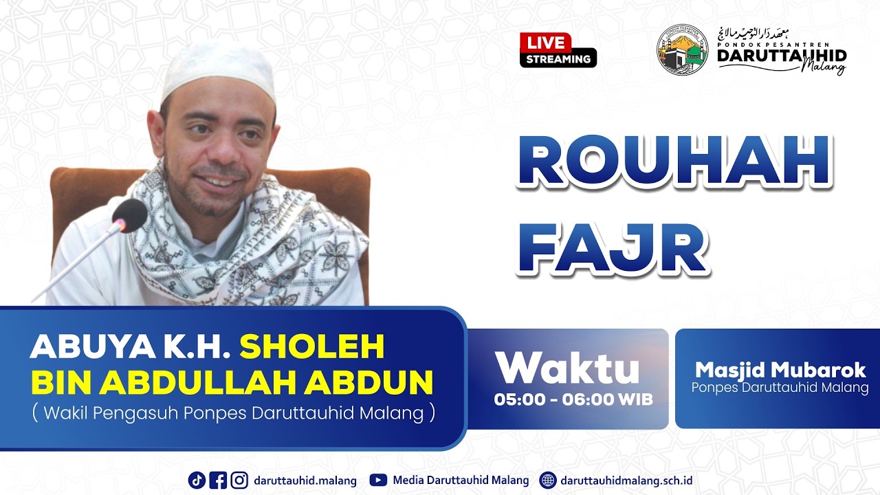 🔴LIVE... Rouhah Fajr Bersama K.H Abuya Sholeh bin Abdullah Abdun, 20/02/2026