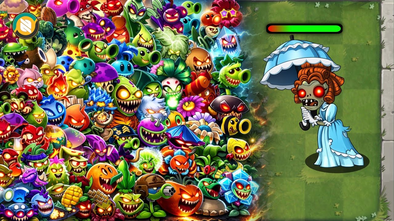 Pvz 2 Challenge - Each Plant Max Level Vs Umbrella Zombies!!