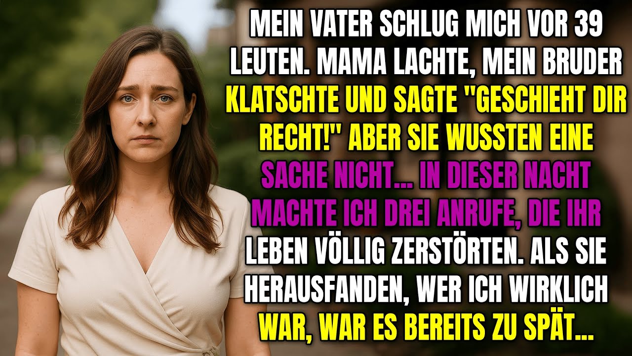 Papa schlug mich—und Mama und Bruder lachten... In der Nacht machte ich 3 Anrufe und beendete alles.