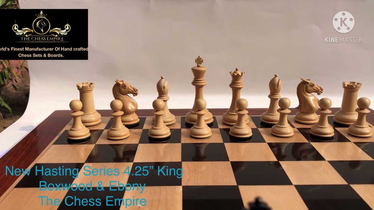 New Hasting Series 4.25&rdquo; Staunton luxury wood chess set pieces / The Chess Empire