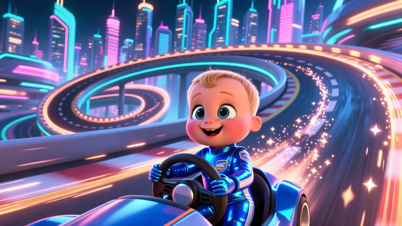 Гонки на машинках с малышом 🚗🏁 | Детская гоночная песенка | Веселое пение