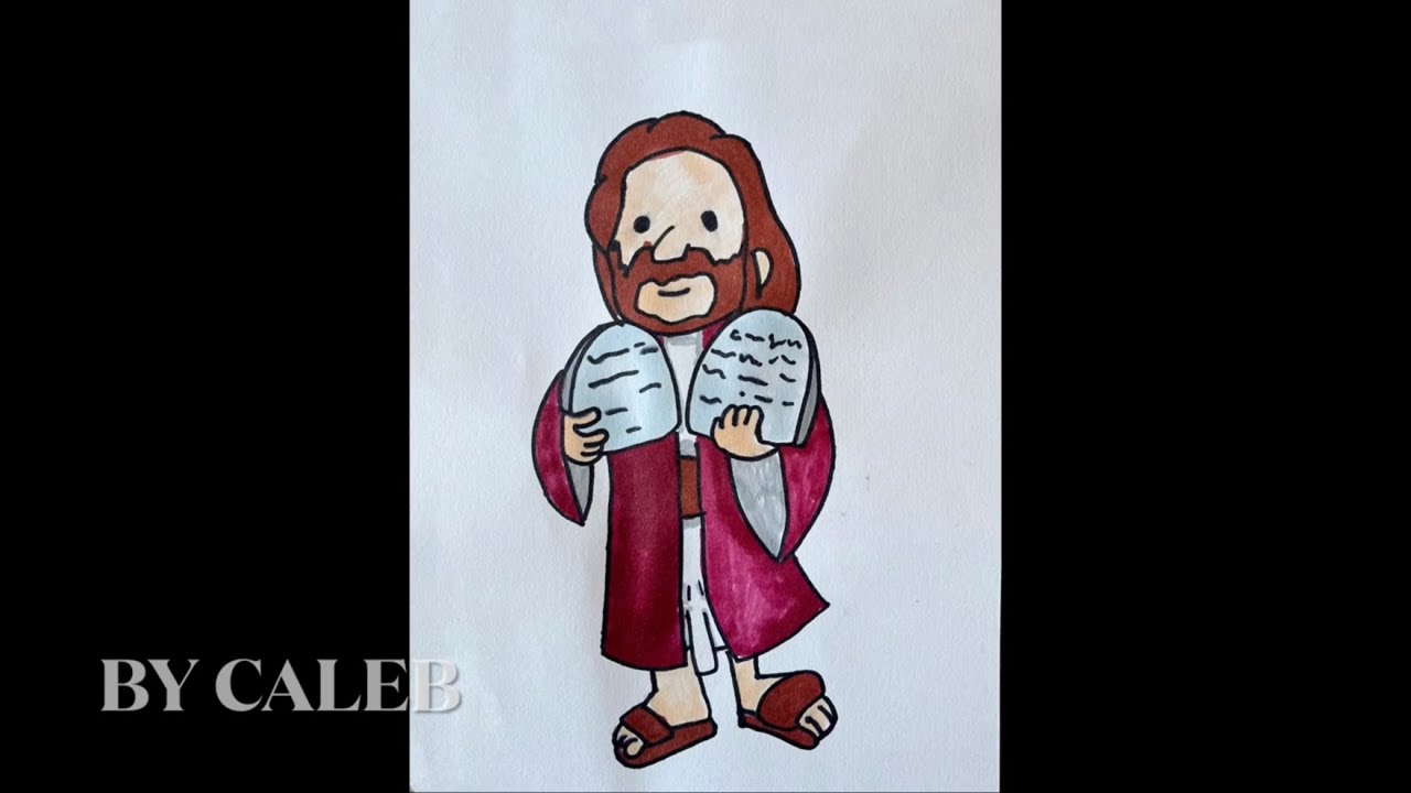 How to Draw Moses 摩西 | Bible Story Drawing #Sunday School Art