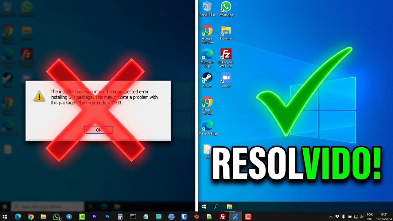 RESOLVIDO! Como corrigir o erro 2502 e erro 2503 na instalação
