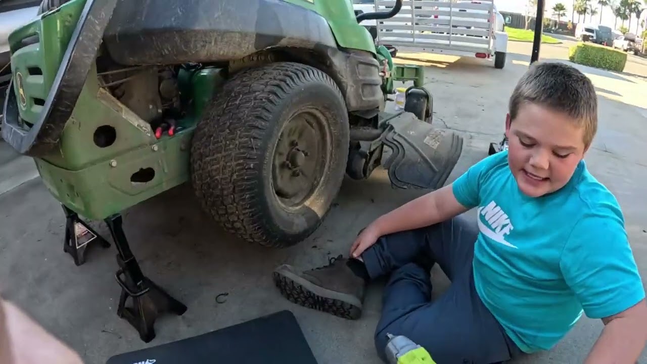 10 Year Old Fixes Zero Turn Mower Blades Not Engaging Lil Dude’s Garage
