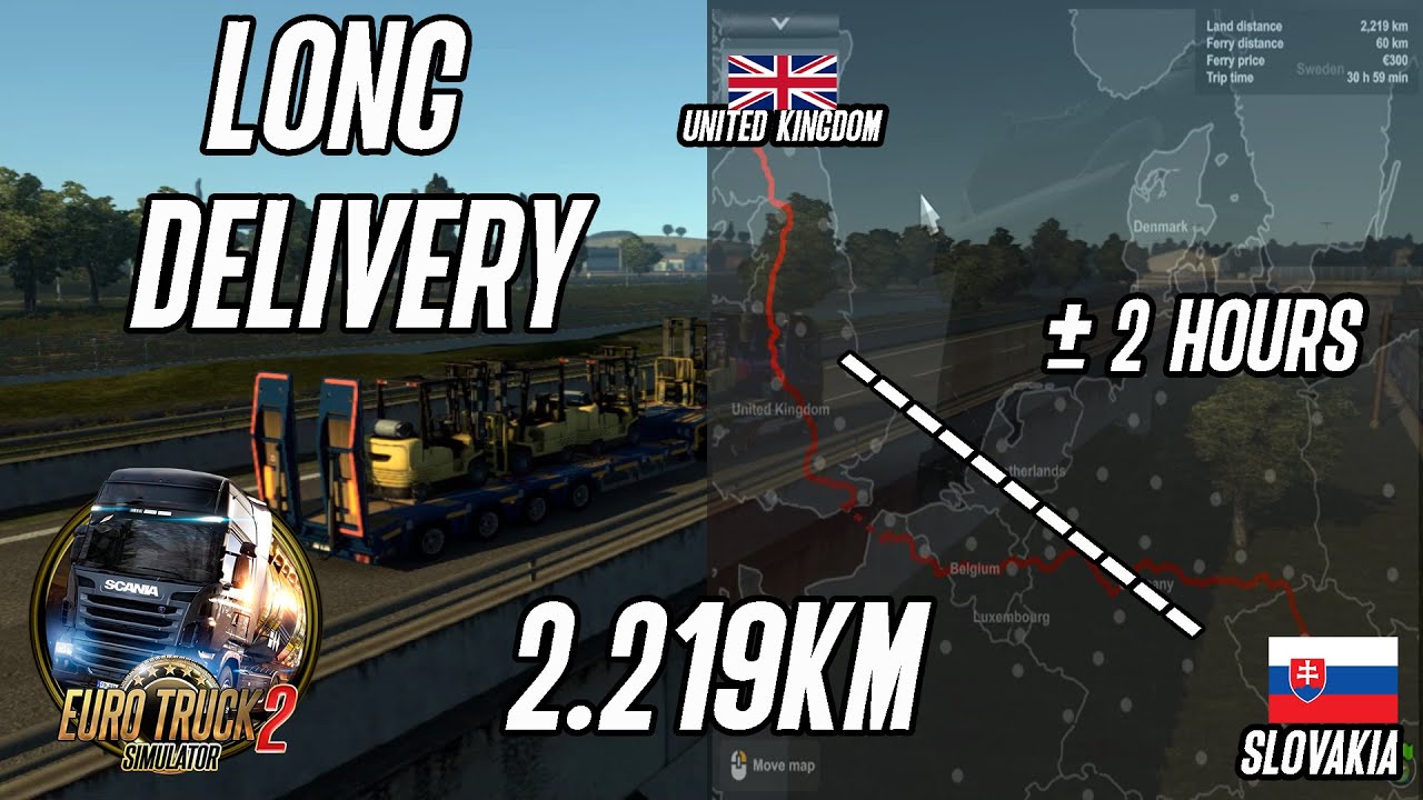 ETS2 Longest Delivery (Slovakia to United Kingdom) | Euro Truck Simulator 2