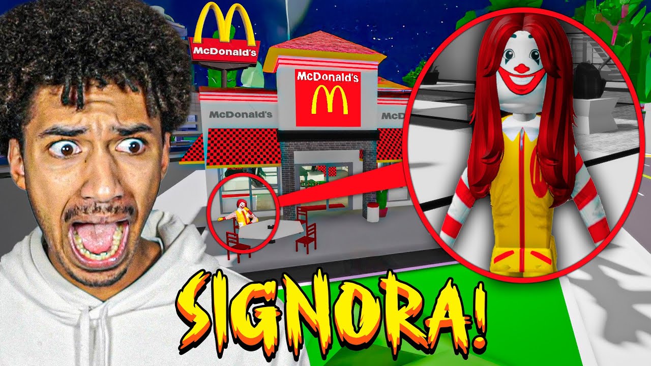 DRONE CATTURA la SIGNORA MCDONALD'S di NOTTE su ROBLOX BROOKHAVEN...(PERICOLOSISSIMA!)