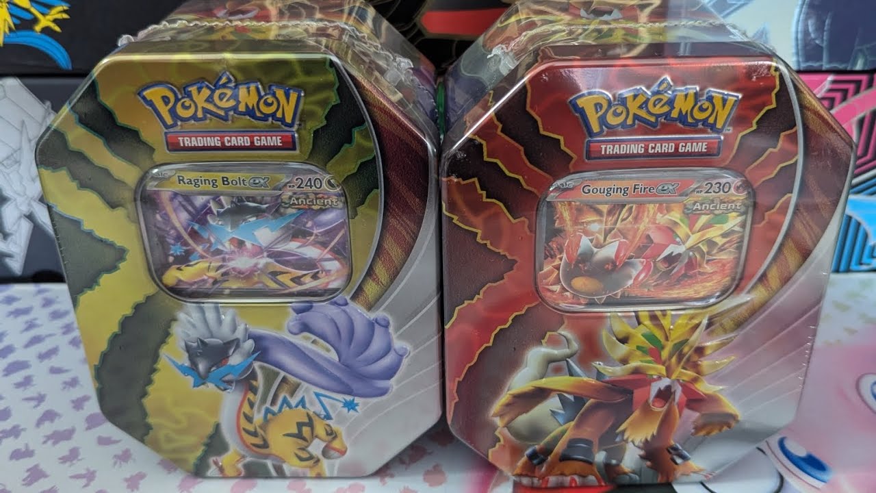 Pok&eacute;mon Opening: Raging Bolt ex & Gouging Fire ex Tins