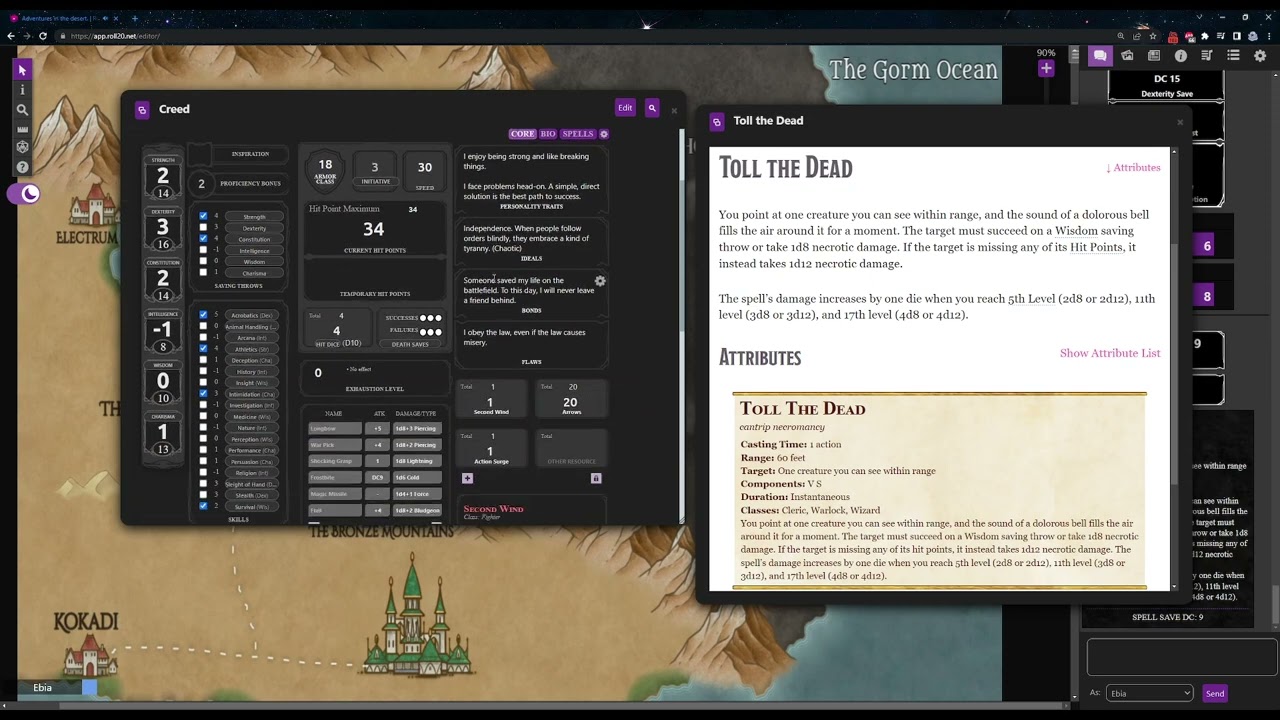 Roll20 tutorial: Leveling up and adding items/spells.