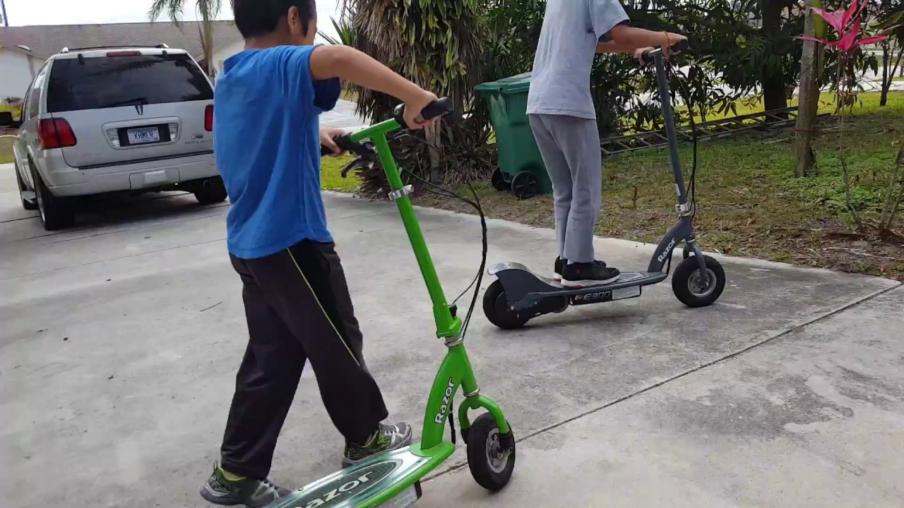Razor Scooter E200 vs E300 and a Demo Wipeout!