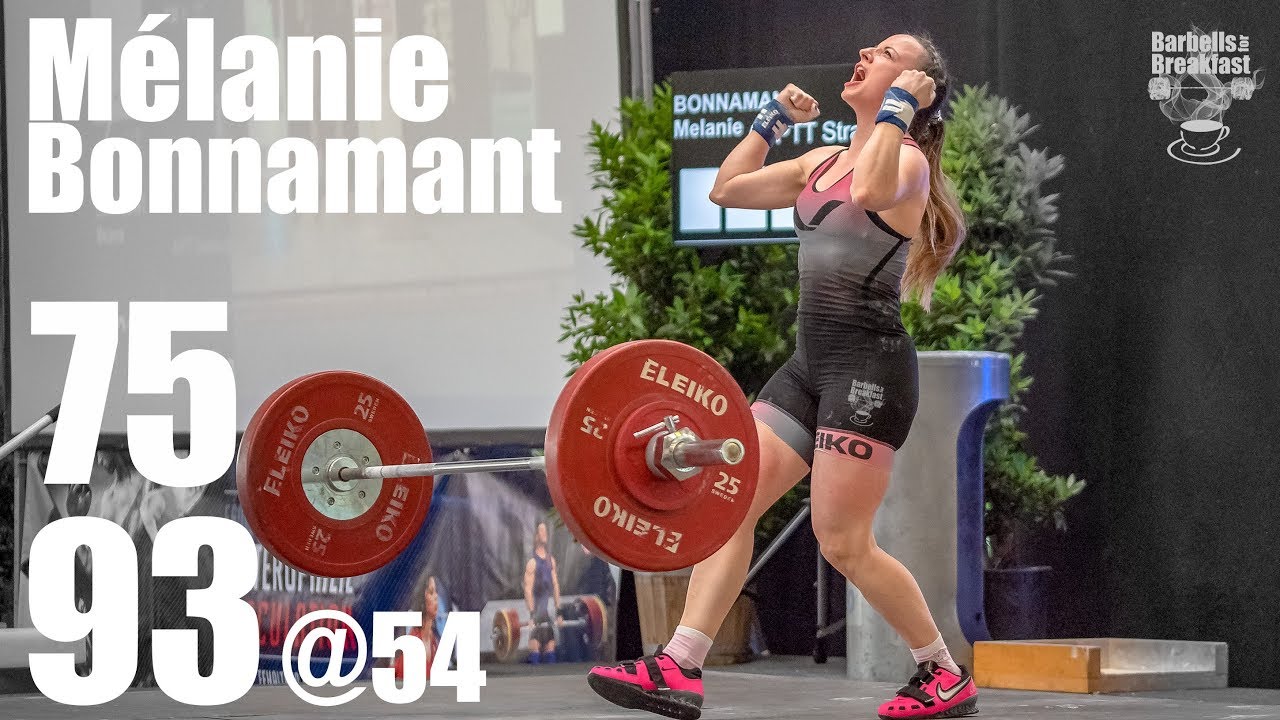 Mélanie Bonnamant (54kg) 75kg Snatch 93kg Clean and Jerk - French Nationals 2018