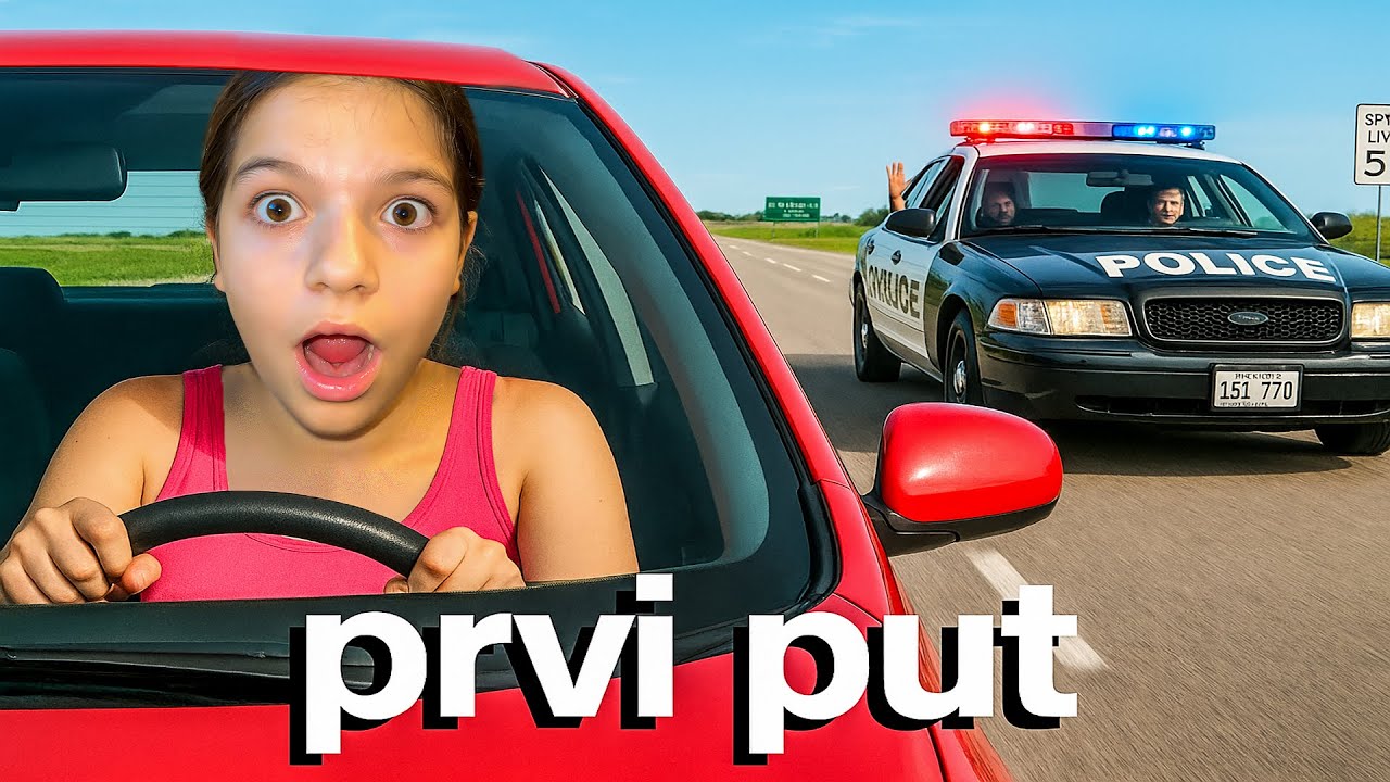 Larisa PRVI PUT VOZI AUTO !