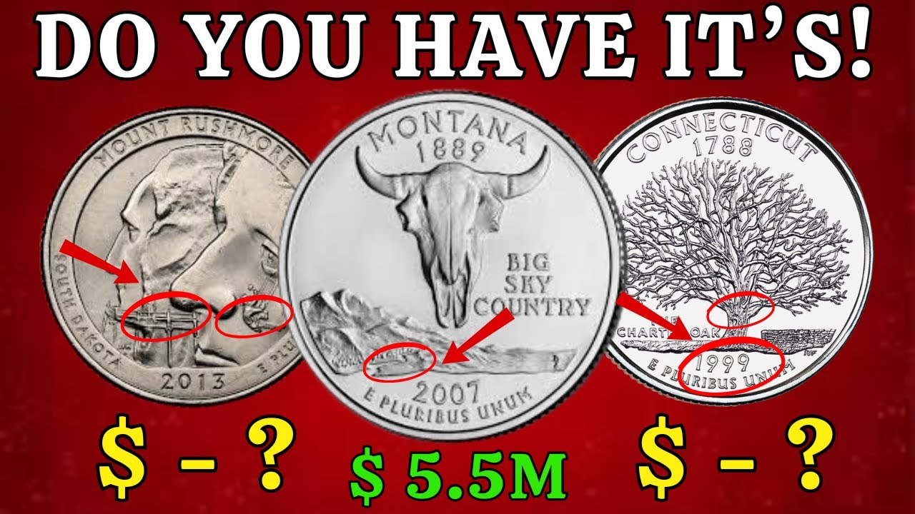 Top 10 Most Sought-After U.S. State Quarter Dollar Coins Worth Big Money!