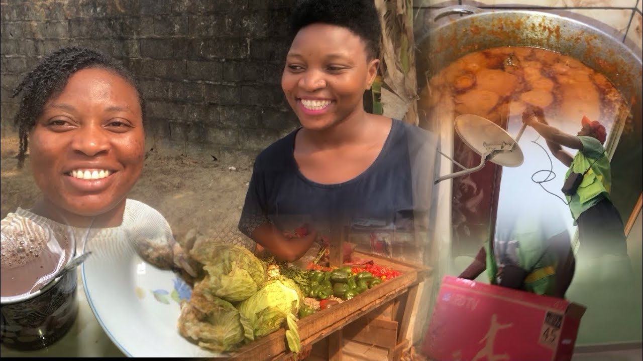 Unboxing our New TV | Installing CANAL + Antenna | Cooking delicious tomate sauce (stew) #food