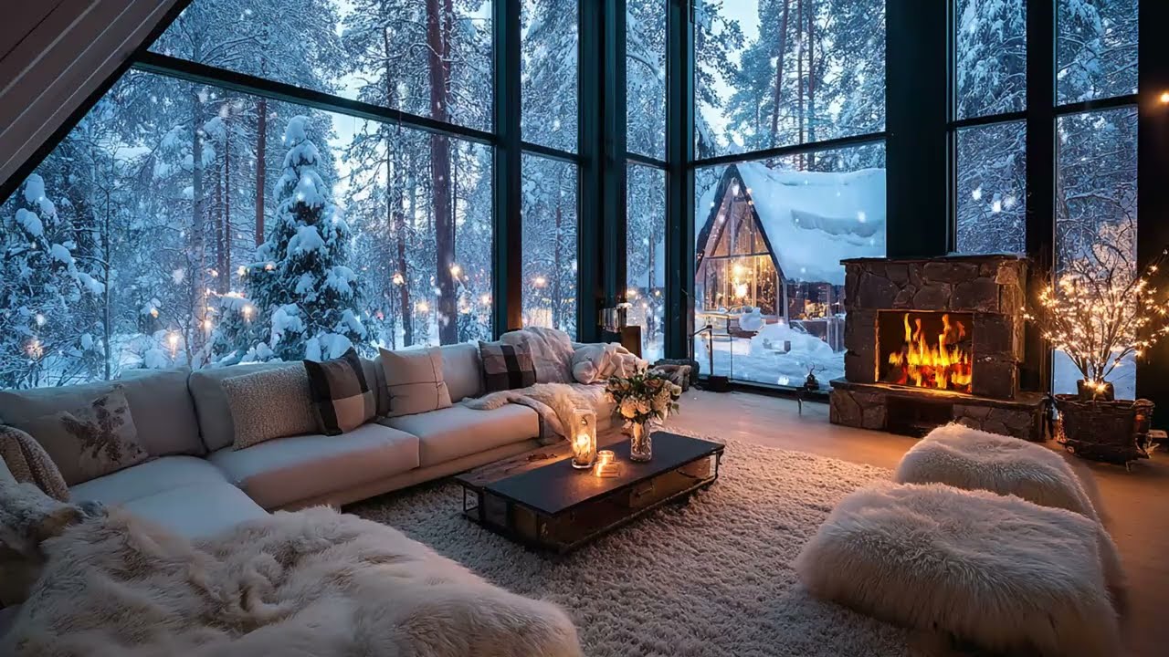 Winter Lounge, Piano Melodies And The Sounds From The Fireplace, Help You Relax and Sleep