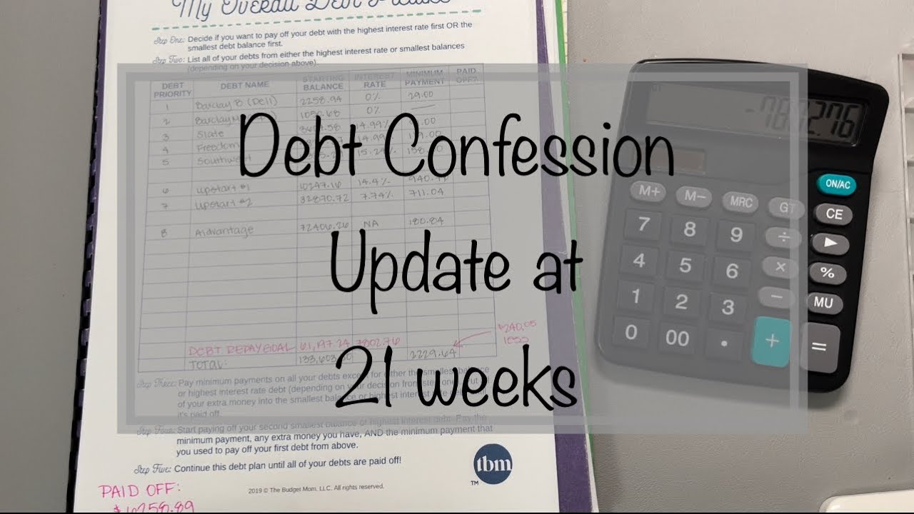 Debt Confession Update at 21 Weeks Since We Started