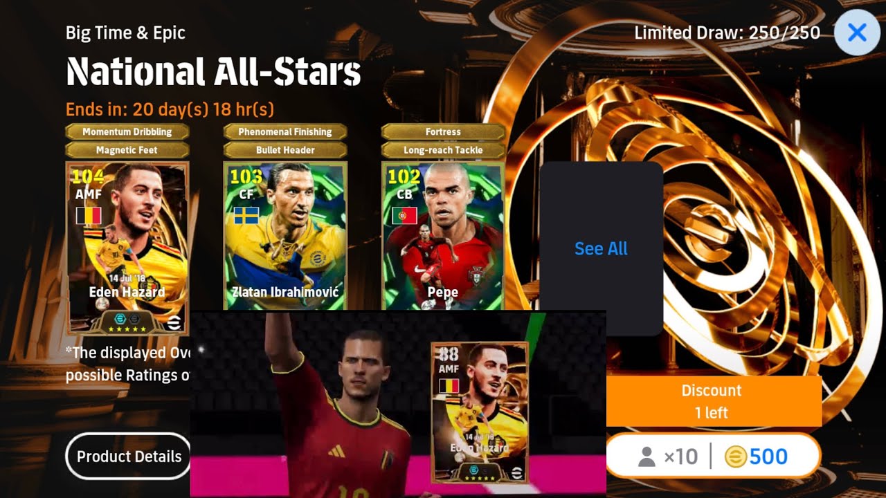 Eden Hazard + Ibrahimovic + Pepe + Sneijder | National All Stars | Pack Opening Efootball 2026