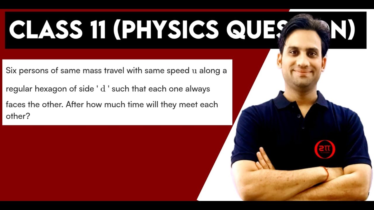 Six persons of same mass travel with same speed u along a regular hexagon of side 'd' such that each