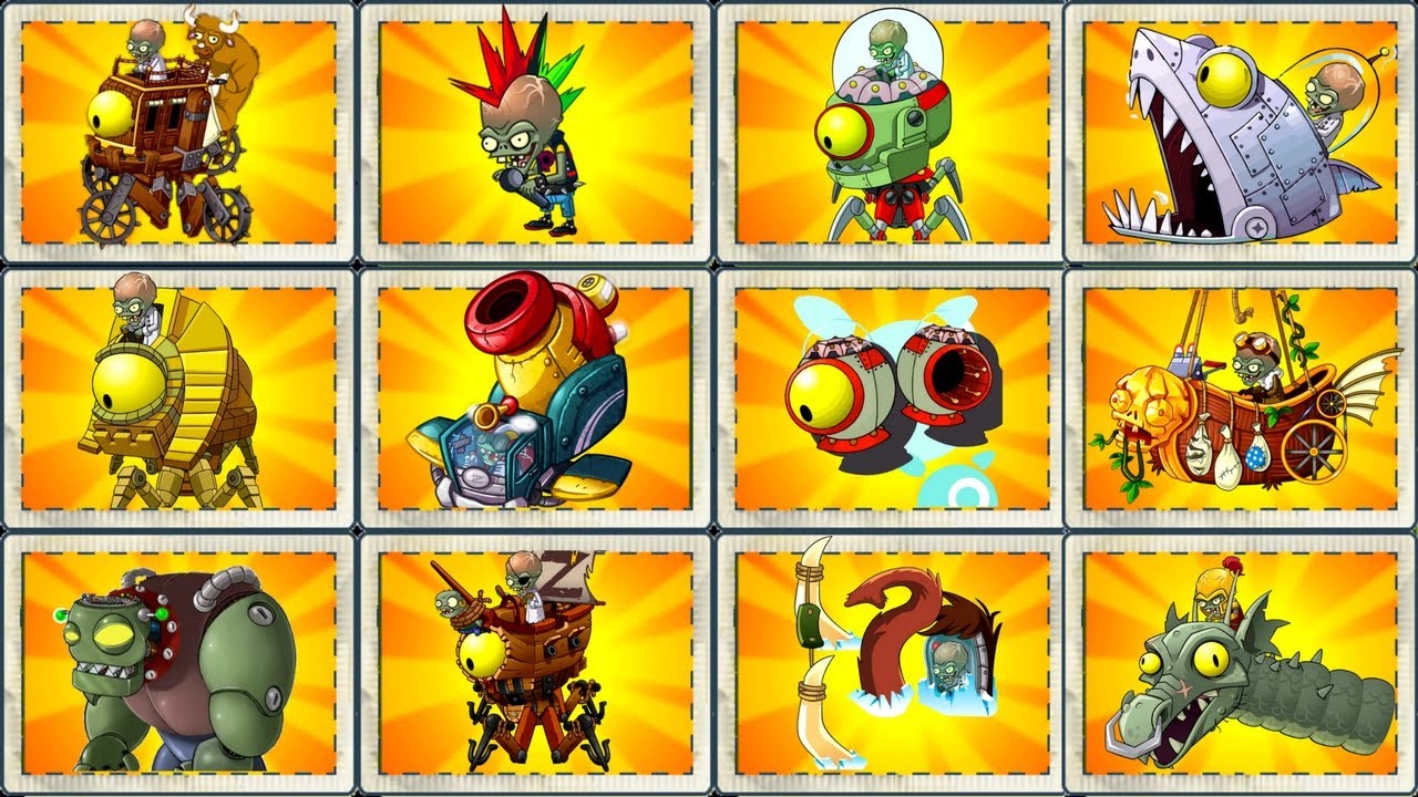Every Zombot Fight! Plants vs Zombies 2 Mod Max Level Plants  Power Up vs All Zomboss Primal PVZ 2