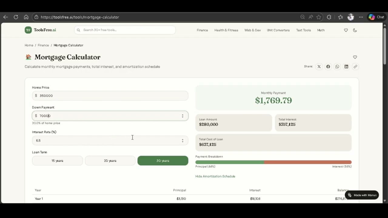 Free Mortgage Calculator &mdash; Calculate Your Payment in Seconds