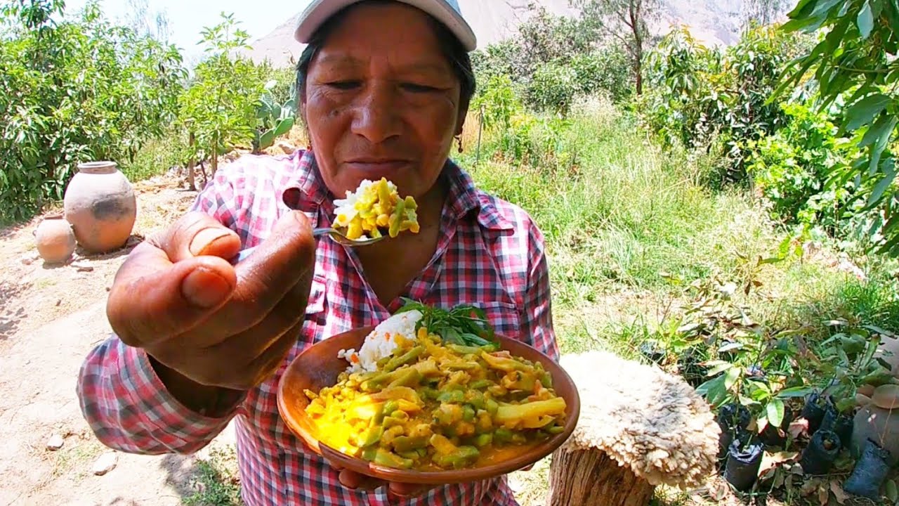 hoy cosechamos HABAS VERDES del campo  y nos preparamos un rico REVUELTO DE HABAS CON QUESO