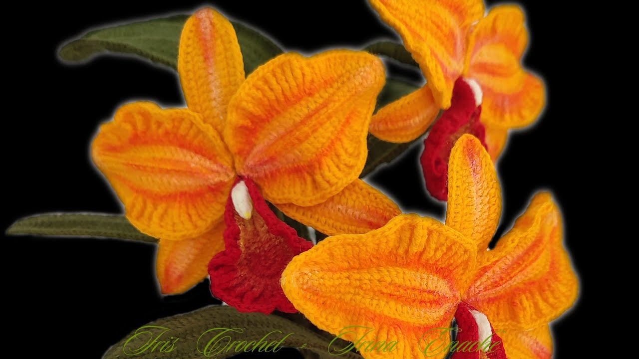 Crochet Cattleya Orchid flower tutorial (ep.2)/Cum crosetam Orhidee Cattleya (ep.2)