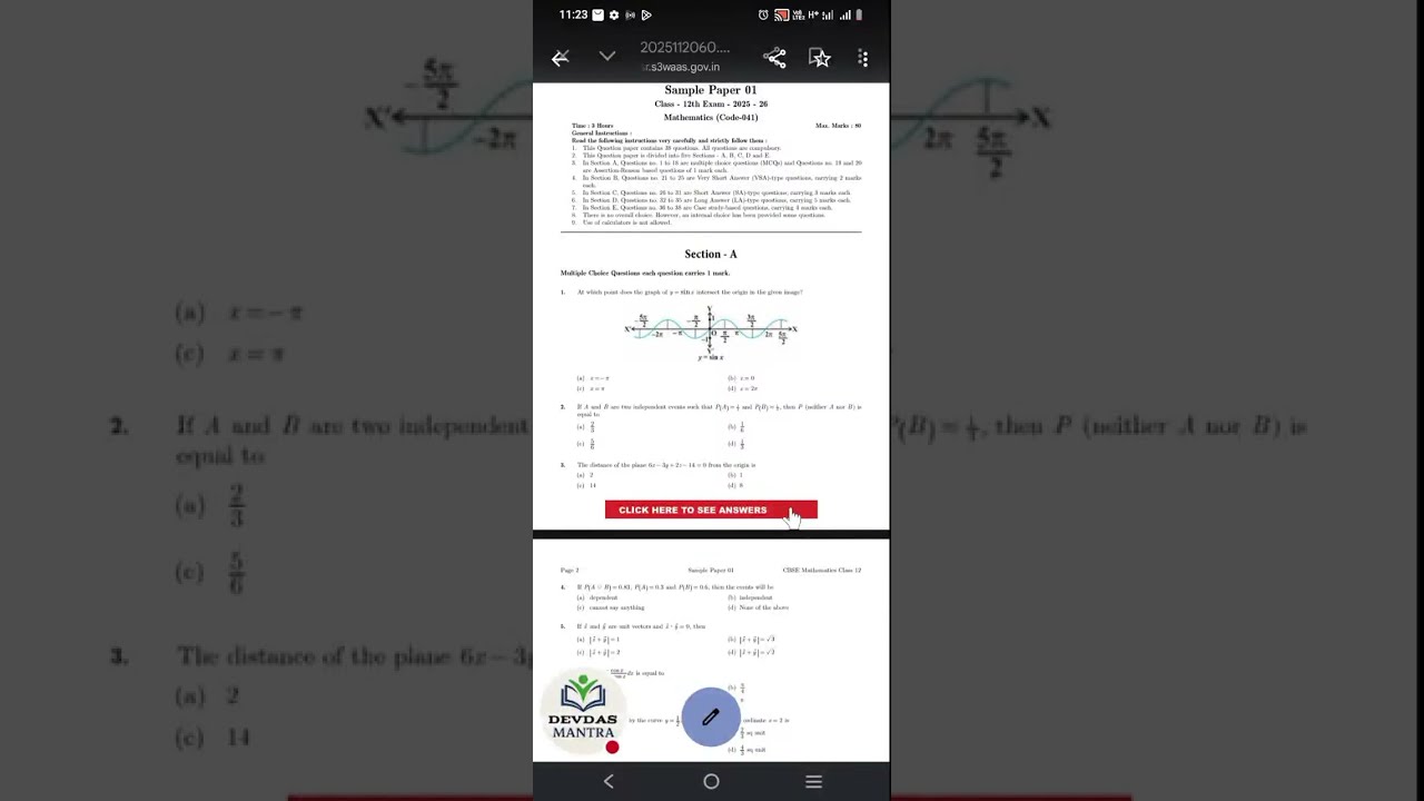 Devdas MANTRA is live ! math class 12 paper leak | cbse class 12 math paper leak