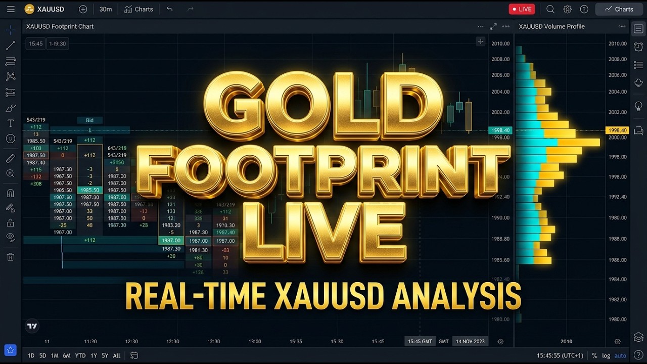 Live Free Gold Trading #Footprint ##Icebergs XAUUSD Futures (GC) M5 For Scalpers