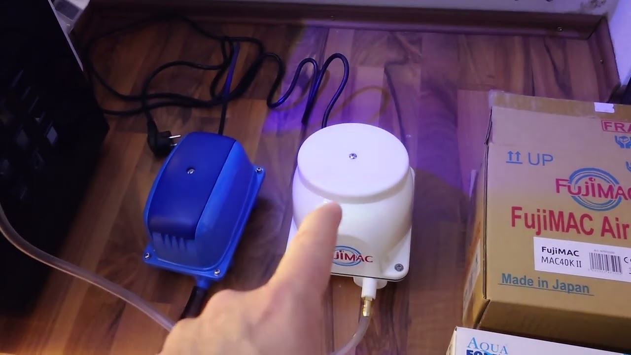 Air compressors pond aquarium noise comparison FujiMAC MAC 40K II vs AquaForte AP-35