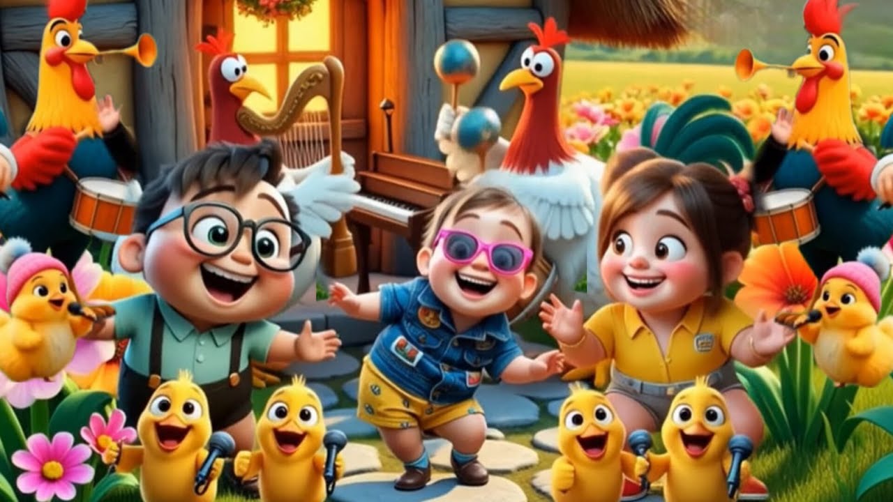 Dudi Dudi Dam Dam | Happy Farm Animals Dance 💃🐓 | Original Kids Poem & Song